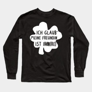 Freundin Irland Kleeblatt Glück Valentinstag Design Long Sleeve T-Shirt